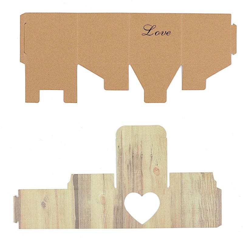 25 Favor Boxes Rustic Wooden Design Party Gift Holders - Natural BOX_2x2_WOD01_LOVE