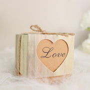 25 Favor Boxes Rustic Wooden Design Party Gift Holders - Natural BOX_2x2_WOD01_LOVE