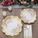 25 Floral Paper Salad Dinner Plates with Scallop Rim - Disposable Tableware