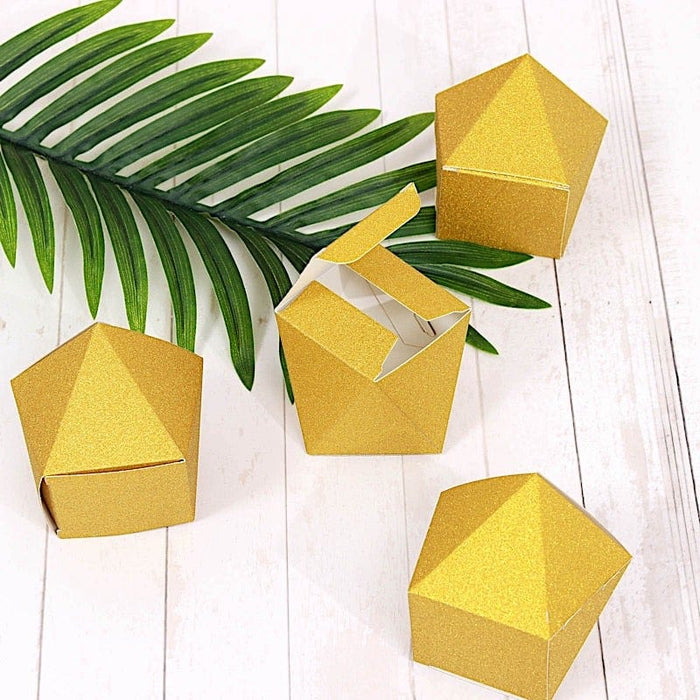 25 Glittered Geometric Wedding Party Favor Boxes Gift Holders
