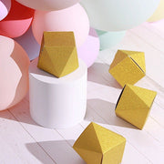 25 Glittered Geometric Wedding Party Favor Boxes Gift Holders