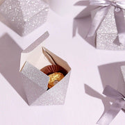 25 Glittered Geometric Wedding Party Favor Boxes Gift Holders
