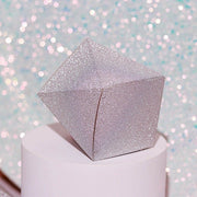 25 Glittered Geometric Wedding Party Favor Boxes Gift Holders