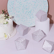 25 Glittered Geometric Wedding Party Favor Boxes Gift Holders