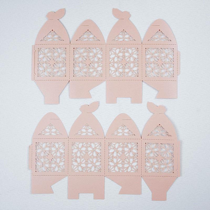 25 Lacer Cut Lace Design Party Favor Boxes with Butterfly Top