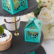 25 Lacer Cut Lace Design Party Favor Boxes with Butterfly Top