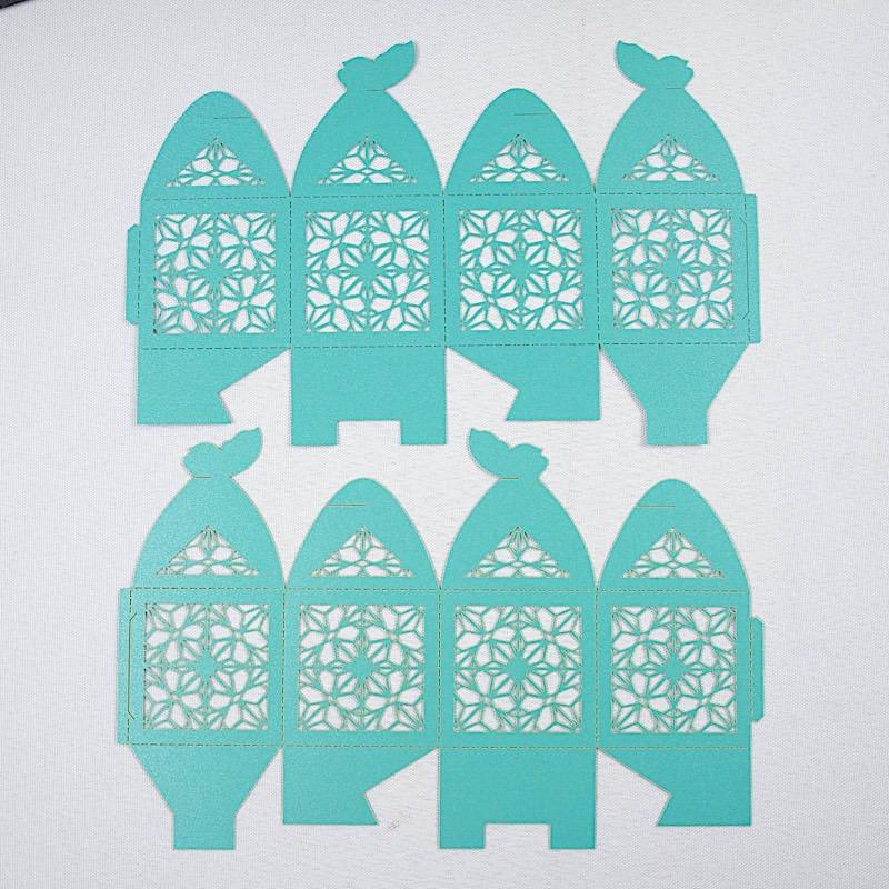 25 Lacer Cut Lace Design Party Favor Boxes with Butterfly Top
