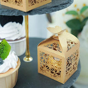 25 Lacer Cut Lace Design Party Favor Boxes with Butterfly Top
