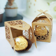 25 Lacer Cut Lace Design Party Favor Boxes with Butterfly Top