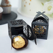 25 Lacer Cut Lace Design Party Favor Boxes with Butterfly Top