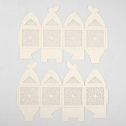 25 Lacer Cut Lace Design Party Favor Boxes with Butterfly Top
