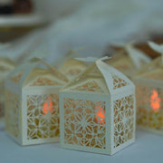 25 Lacer Cut Lace Design Party Favor Boxes with Butterfly Top