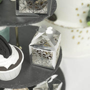 25 Lacer Cut Lace Design Party Favor Boxes with Butterfly Top