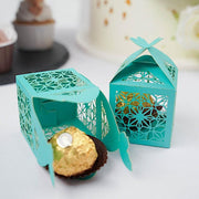 25 Lacer Cut Lace Design Party Favor Boxes with Butterfly Top