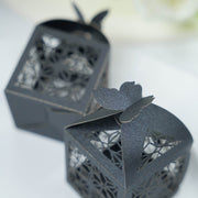 25 Lacer Cut Lace Design Party Favor Boxes with Butterfly Top