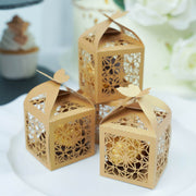25 Lacer Cut Lace Design Party Favor Boxes with Butterfly Top