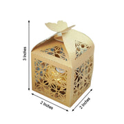25 Lacer Cut Lace Design Party Favor Boxes with Butterfly Top