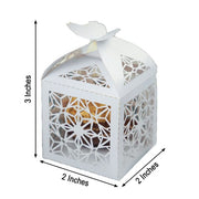 25 Lacer Cut Lace Design Party Favor Boxes with Butterfly Top