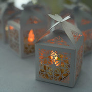 25 Lacer Cut Lace Design Party Favor Boxes with Butterfly Top