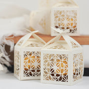 25 Lacer Cut Lace Design Party Favor Boxes with Butterfly Top
