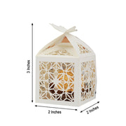 25 Lacer Cut Lace Design Party Favor Boxes with Butterfly Top