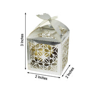 25 Lacer Cut Lace Design Party Favor Boxes with Butterfly Top