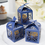 25 Lacer Cut Lace Design Party Favor Boxes with Butterfly Top