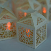 25 Lacer Cut Lace Design Party Favor Boxes with Butterfly Top