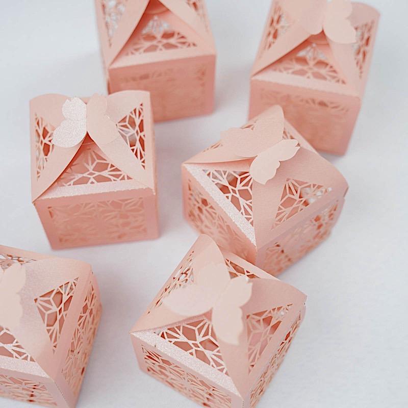 25 Lacer Cut Lace Design Party Favor Boxes with Butterfly Top BOX_2X2_BFLY01_046