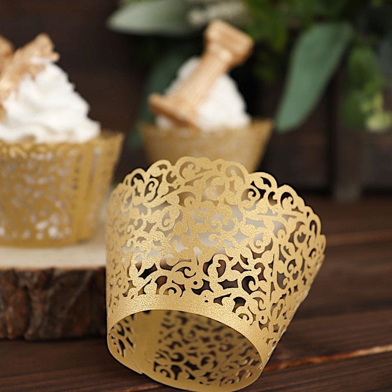 25 Laser Cut Lace Paper Cupcake Liners Muffin Wrappers