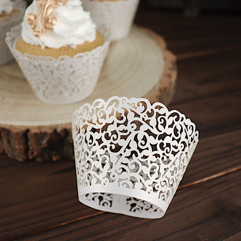 25 Laser Cut Lace Paper Cupcake Liners Muffin Wrappers