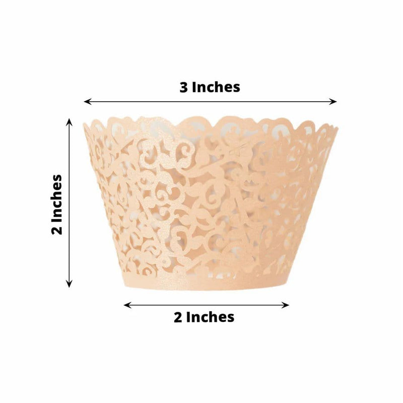 25 Laser Cut Lace Paper Cupcake Liners Muffin Wrappers