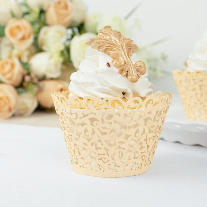 25 Laser Cut Lace Paper Cupcake Liners Muffin Wrappers