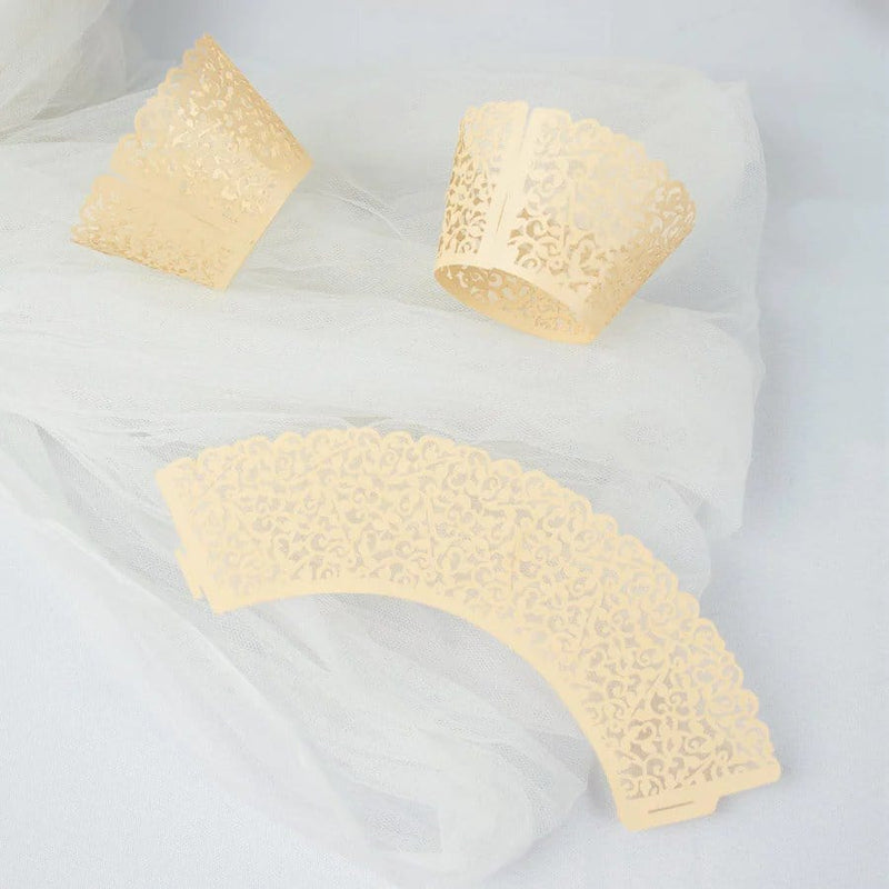 25 Laser Cut Lace Paper Cupcake Liners Muffin Wrappers