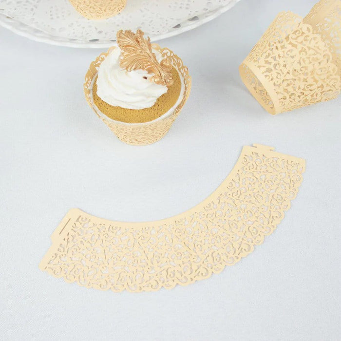 25 Laser Cut Lace Paper Cupcake Liners Muffin Wrappers