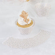25 Laser Cut Lace Paper Cupcake Liners Muffin Wrappers CAKE_WRAP_PAP01_WHT