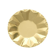 25 Metallic Round Paper Salad Dinner Plates with Geometric Design - Disposable Tableware