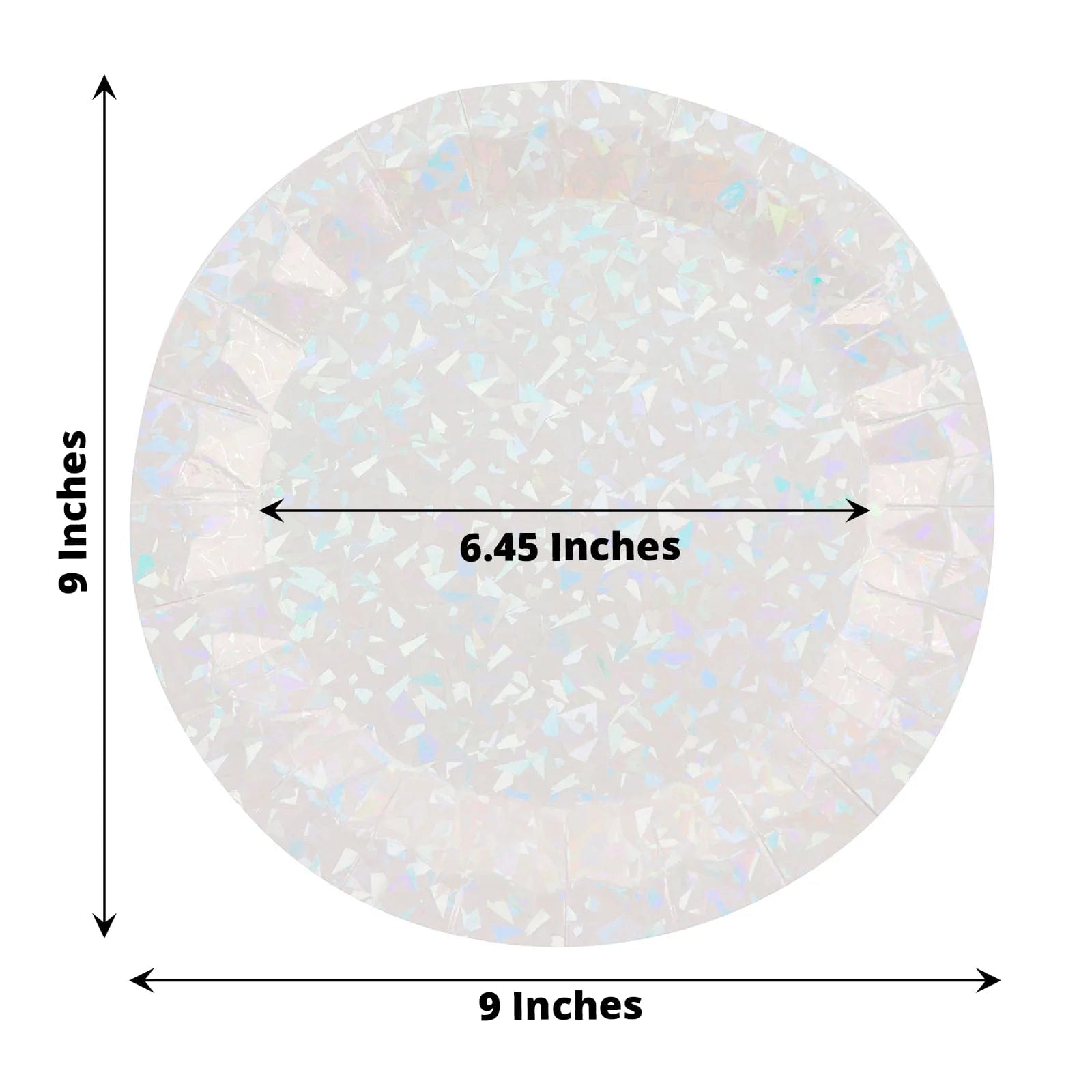 25 Metallic Round Paper Salad Dinner Plates with Geometric Design - Disposable Tableware