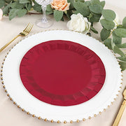 25 Metallic Round Paper Salad Dinner Plates with Geometric Design - Disposable Tableware