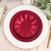 25 Metallic Round Paper Salad Dinner Plates with Geometric Design - Disposable Tableware