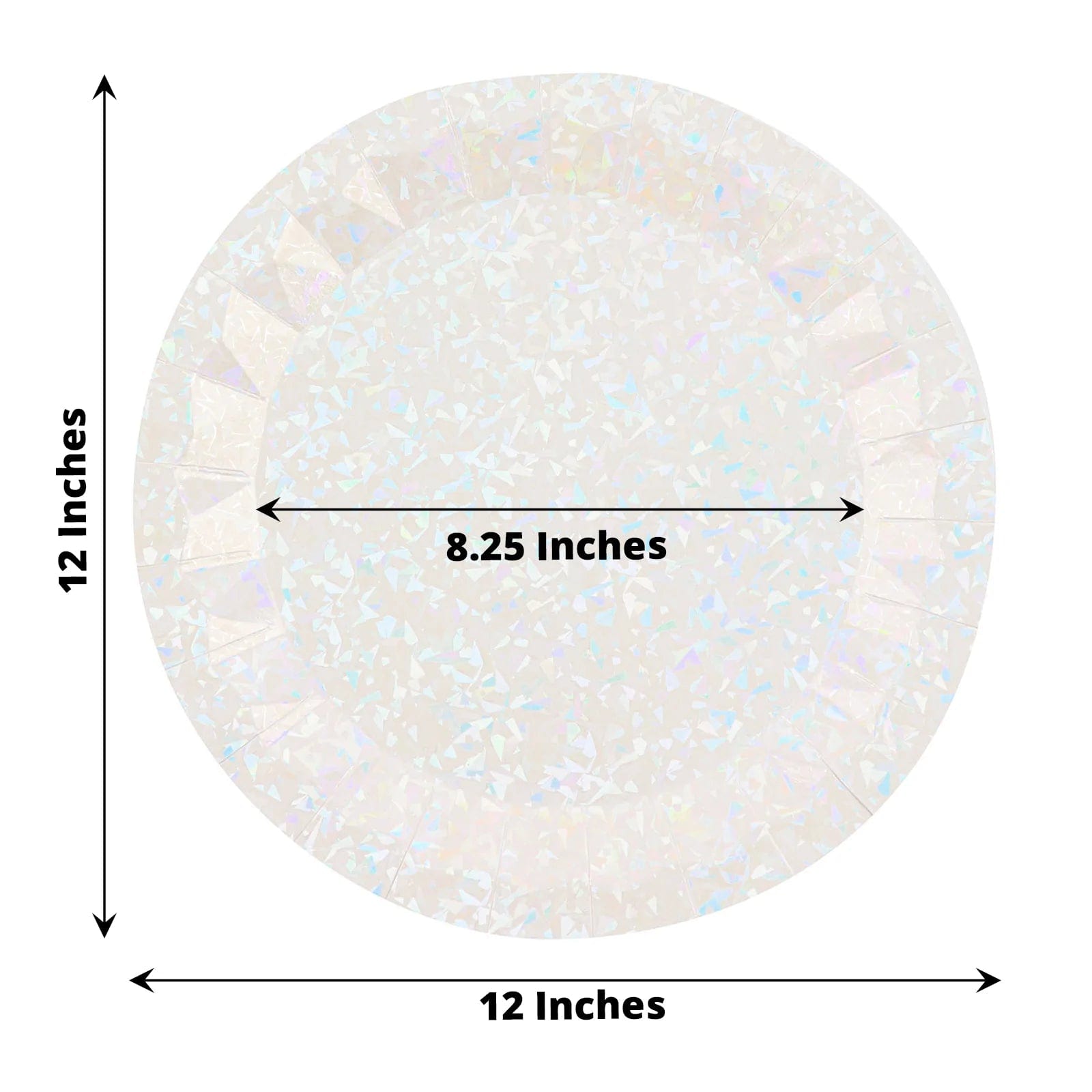 25 Metallic Round Paper Salad Dinner Plates with Geometric Design - Disposable Tableware