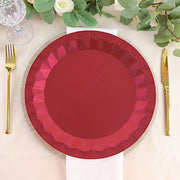 25 Metallic Round Paper Salad Dinner Plates with Geometric Design - Disposable Tableware