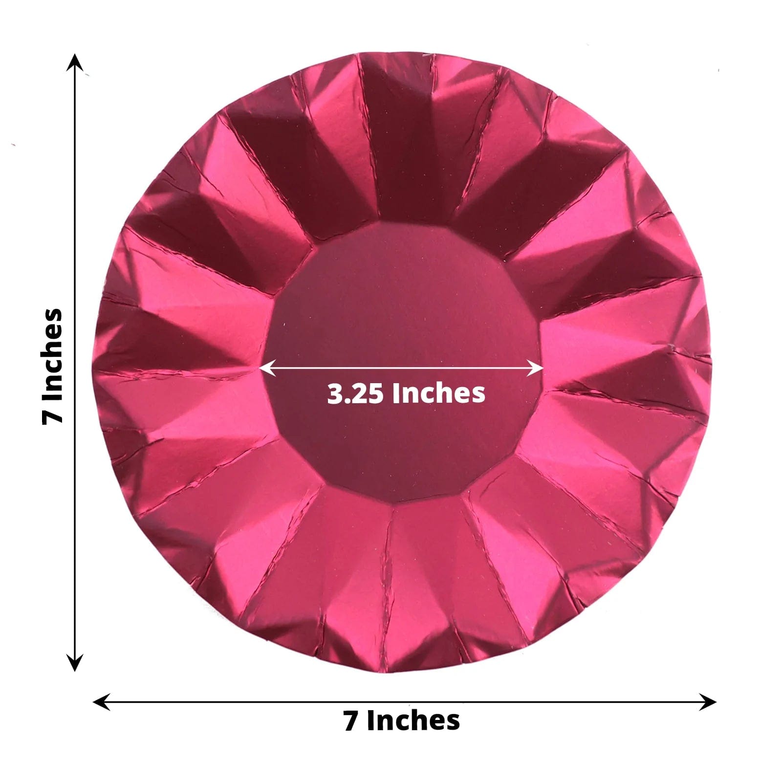 25 Metallic Round Paper Salad Dinner Plates with Geometric Design - Disposable Tableware