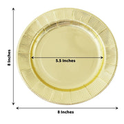25 Metallic Round Paper Salad Dinner Plates with Textured Rim - Disposable Tableware