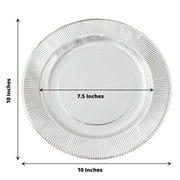 25 Metallic Round Paper Salad Dinner Plates with Textured Rim - Disposable Tableware