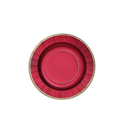 25 Metallic Round Paper Salad Dinner Plates with Textured Rim - Disposable Tableware