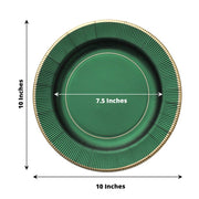 25 Metallic Round Paper Salad Dinner Plates with Textured Rim - Disposable Tableware