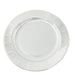 25 Metallic Round Paper Salad Dinner Plates with Textured Rim - Disposable Tableware DSP_PPR0011_8_SILV