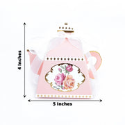 25 Mini Teapot 4" Wedding Favor Boxes with Ribbons