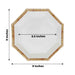 25 Octagon Paper Dinner Plates with Bamboo Print Rim - Disposable Tableware